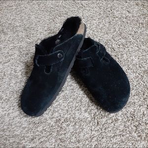 Birkenstock suede clogs with sheepskin footbed women’s 39 or 8.5